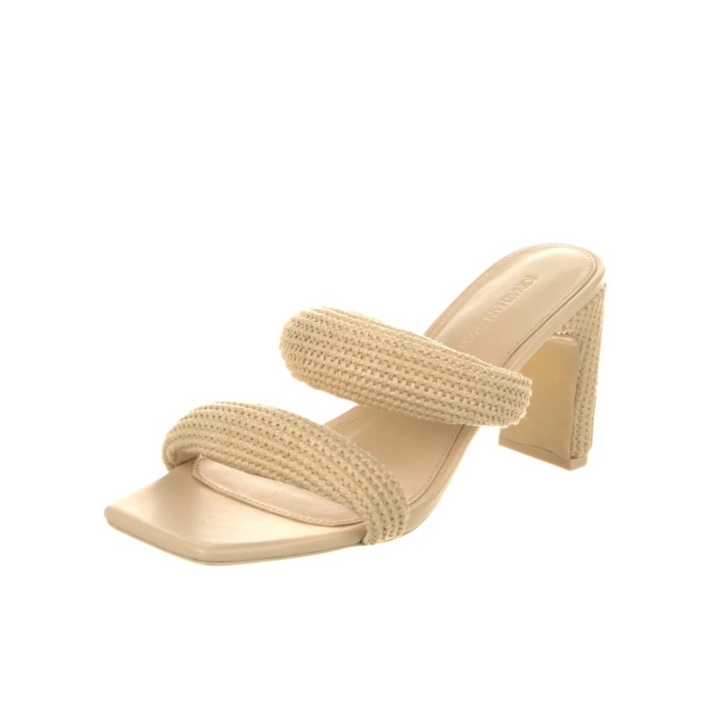 Johnathan SIMKHAI Natural raffia colored sandals, two strap, heel, size 40